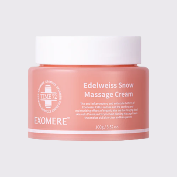 Edelweiss Snow Massage fermentinis šveitiklis veidui Exomere 100g
